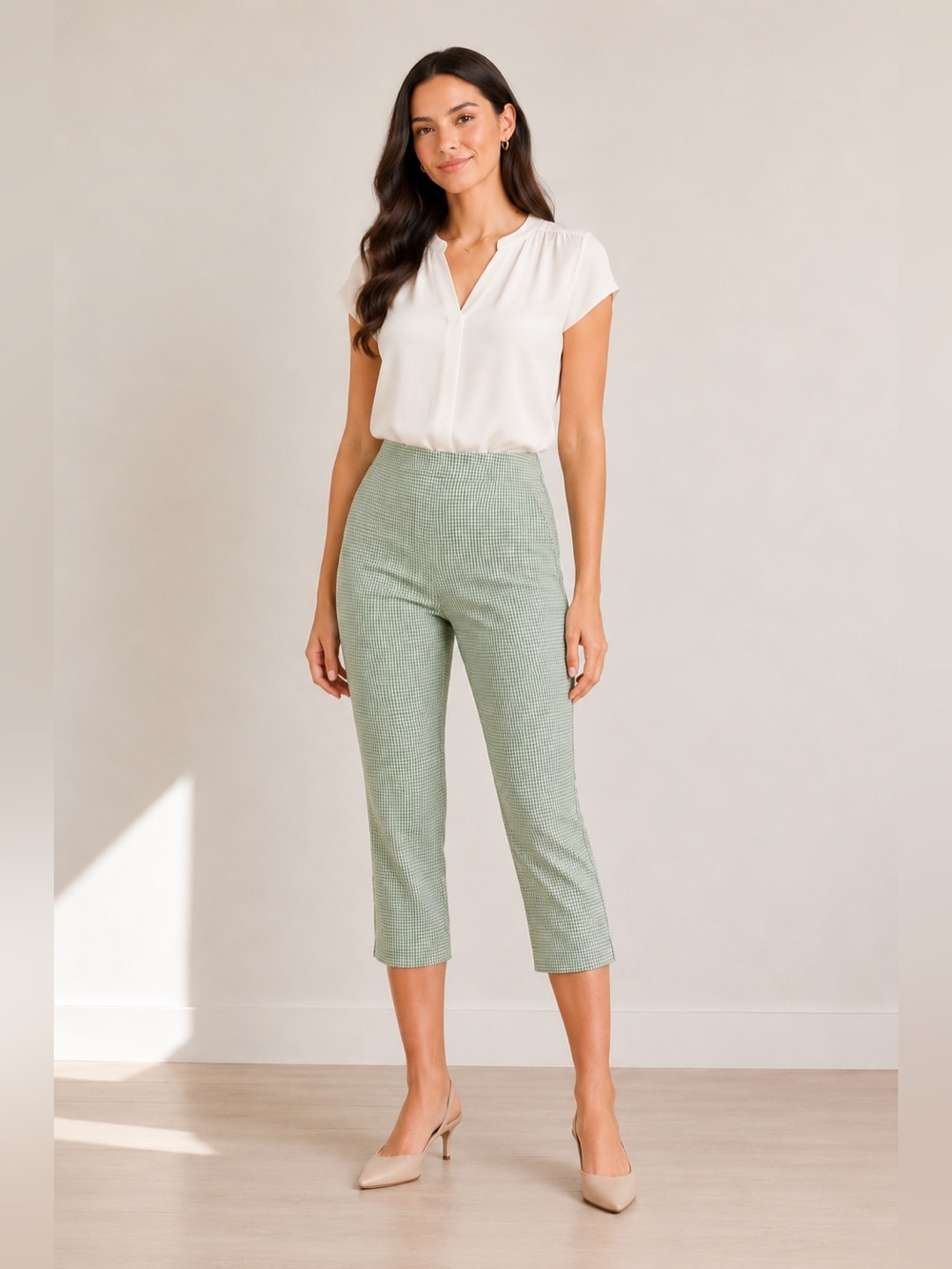 PIAZZA SEMPIONE Audrey Cropped Capri Pants Size 8 IT 44 Italian Luxury Quiet